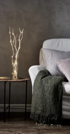 WILLOW DEWDROP Dekorationskvist 8cm 24LED Natur