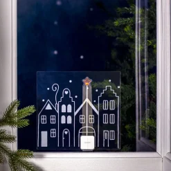 WINDO Inomhusdekoration Hus Batteri 21cm Vit