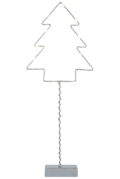 WIRY GRAN Bordsdekoration 16cm 12LED Grå