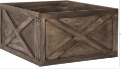 WOODY Låda till Julgransfot 45cm Mörkbrun