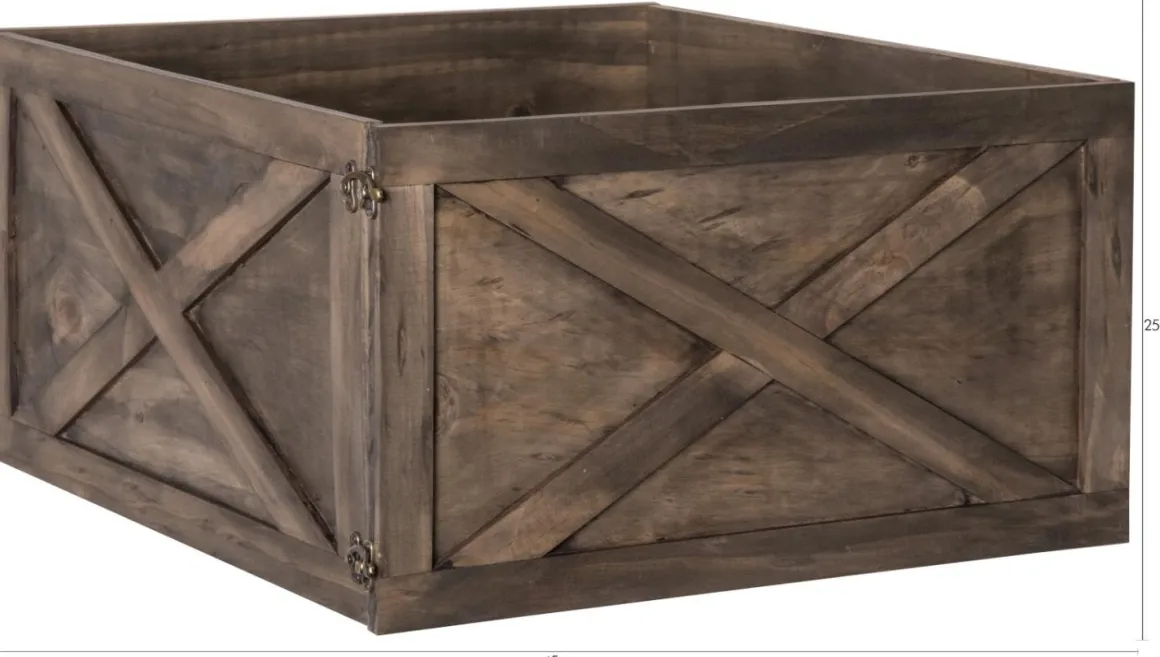 WOODY Låda till Julgransfot 45cm Mörkbrun