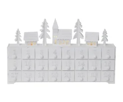 YULETIDE Adventskalender Stugby 22,5cm Vit