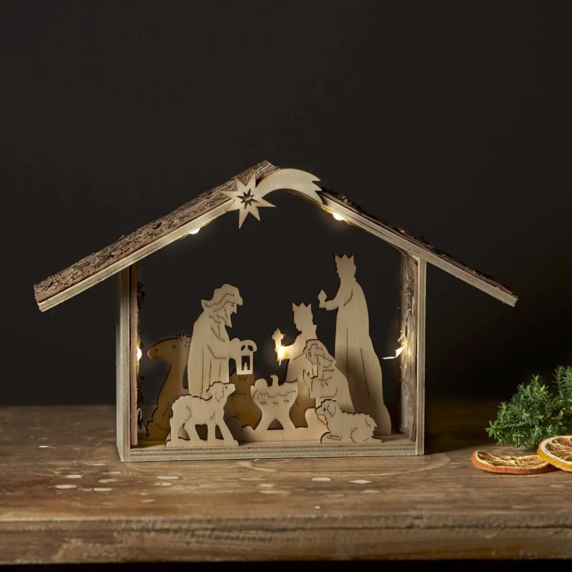 YULETIDE Ljusstake Batteri 5L 26,5cm Natur