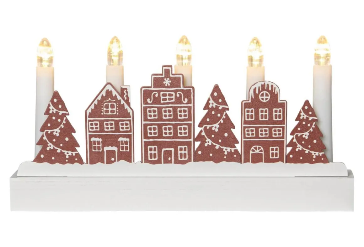 YULETIDE Ljusstake Batteri 5L 28cm Brun