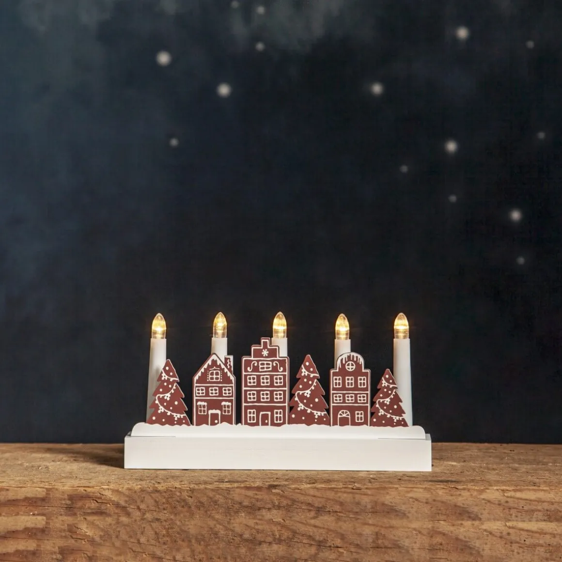 YULETIDE Ljusstake Batteri 5L 28cm Brun