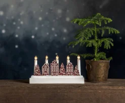 YULETIDE Ljusstake Batteri 5L 28cm Brun