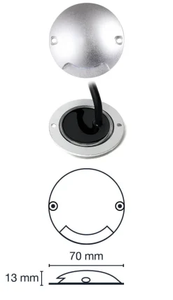 ZENIT Decklight 7cm 12V Silver IP67